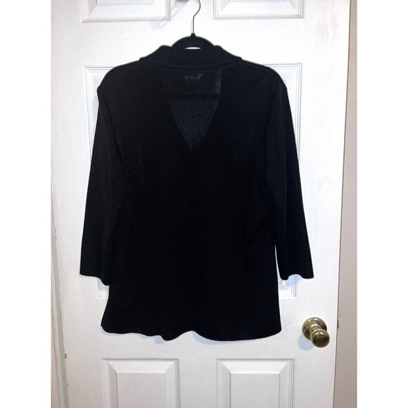 EXCLUSIVELY MISOOK Cardigan Sweater Black Acrylic 3 Button Sz L - Picture 9 of 11